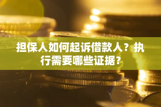 北京担保人如何起诉借款人？执行需要哪些证据？
