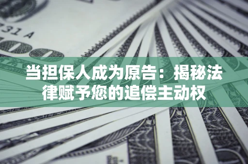 北京当担保人成为原告:揭秘法律赋予您的追偿主动权 北京当担保人成为原告:揭秘法律赋予您的追偿主动权